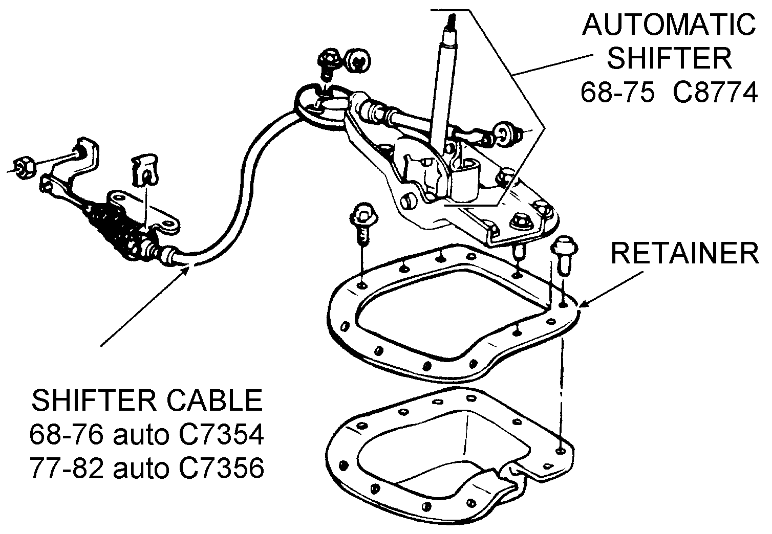 Automatic Shifter And Cable - Diagram View