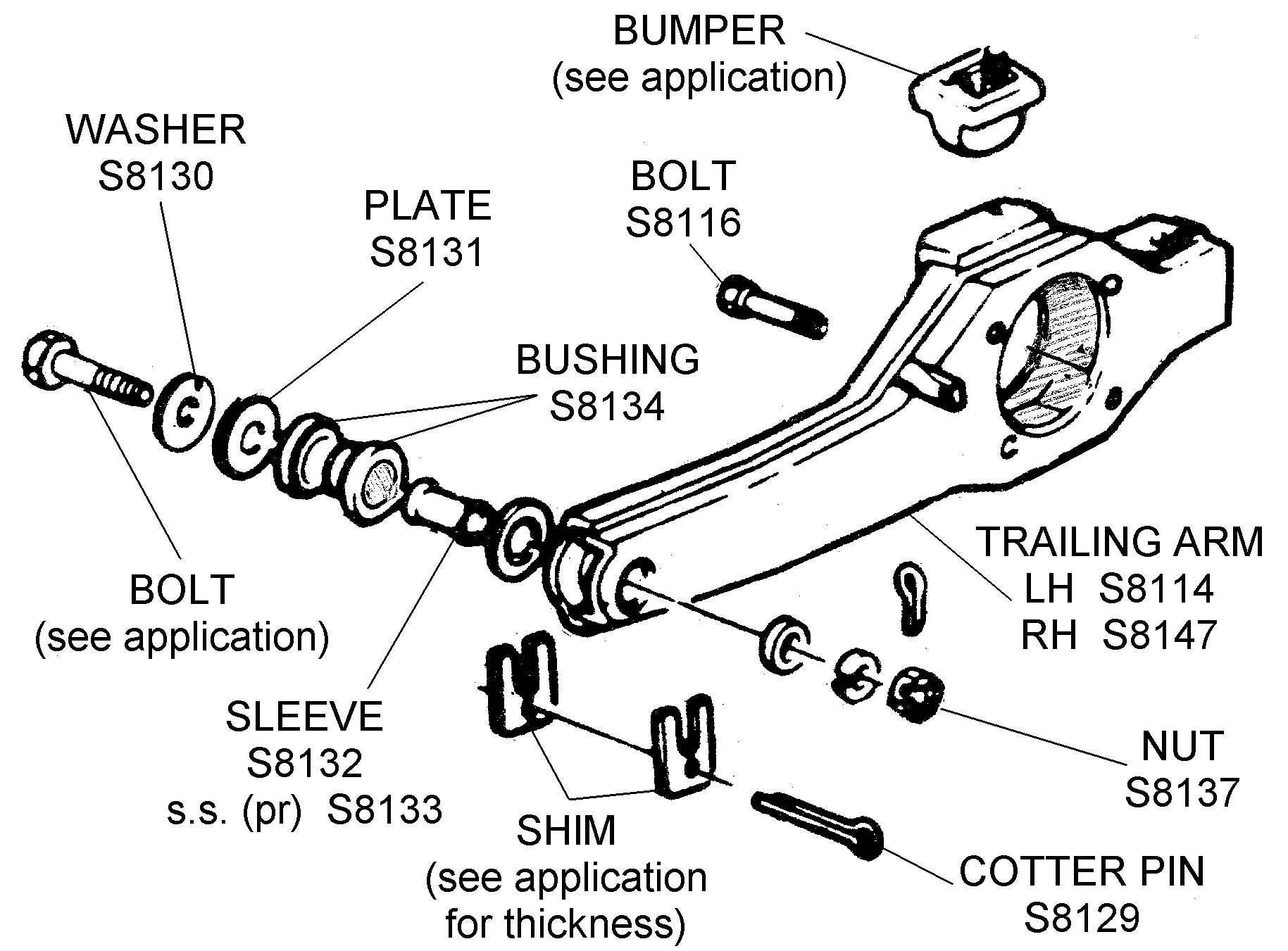 Trailing Arm And Related - Diagram View