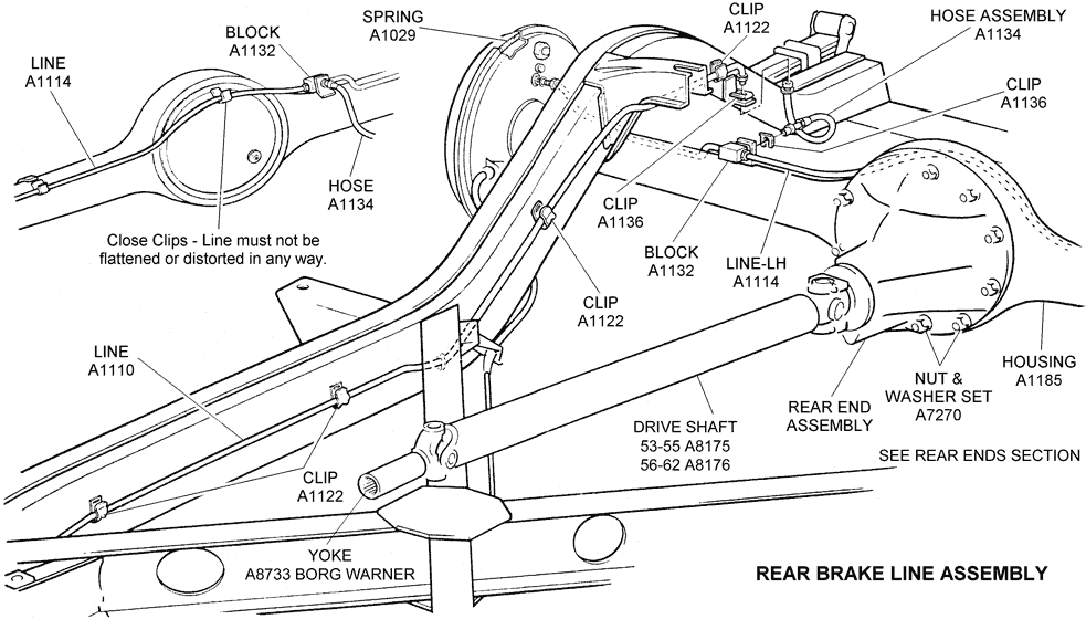Rear Brake Line Assembly - Diagram View - Chicago Corvette ... 1964 ford falcon wiper switch wiring diagram 