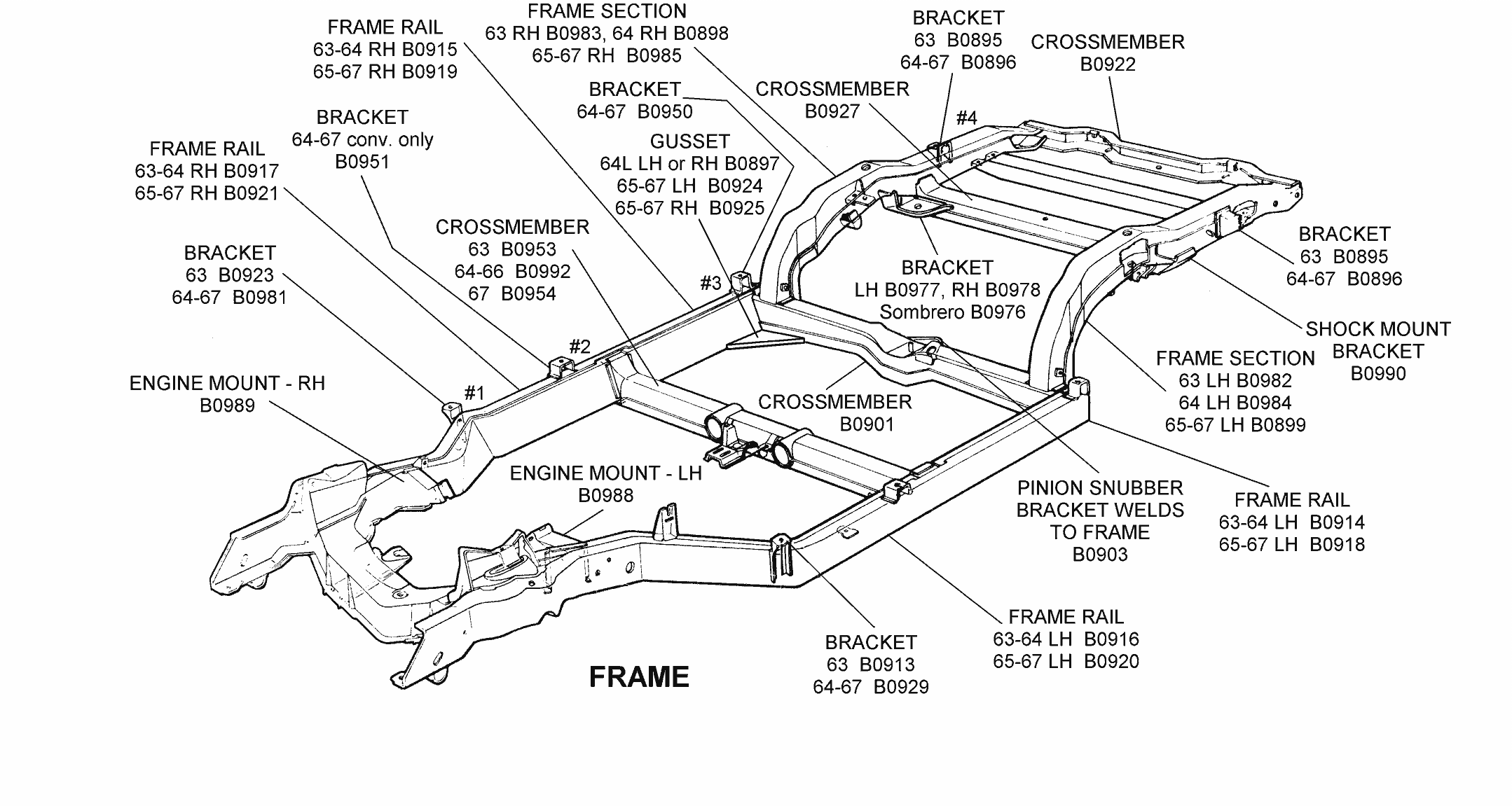 Frame Diagram View Chicago Corvette Supply