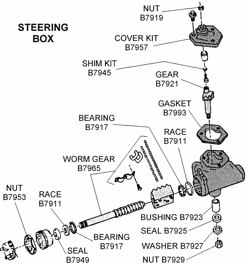 Steering Box - Diagram View - Chicago Corvette Supply