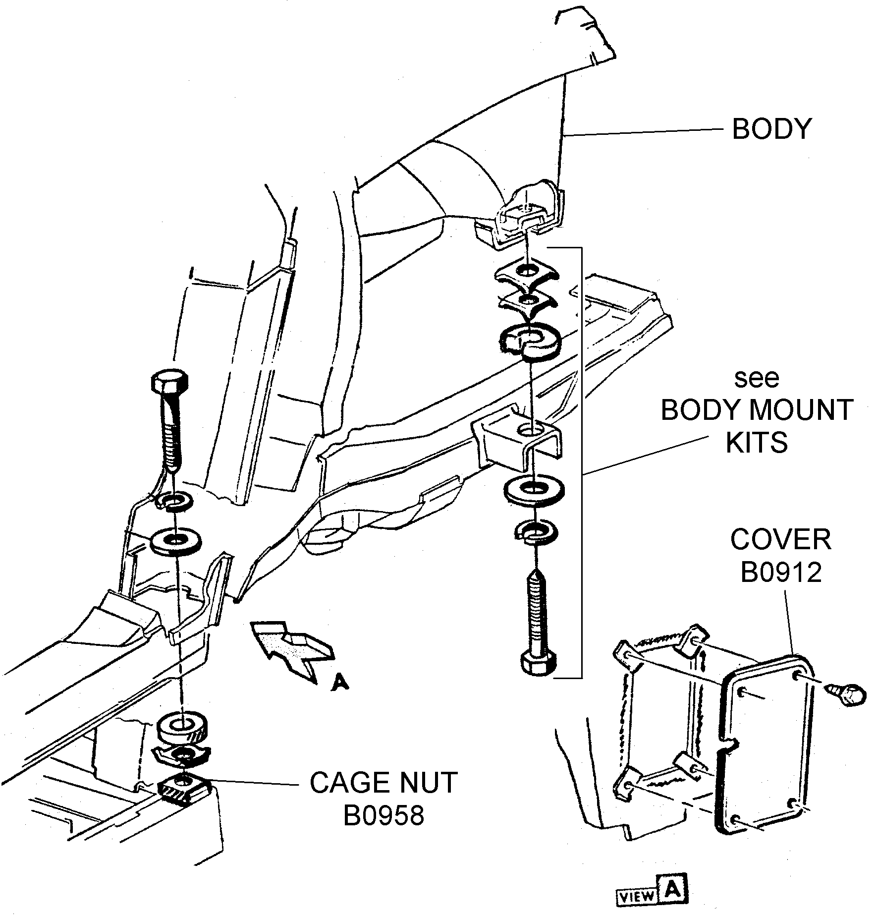 Body Mount Components Diagram View Chicago Corvette Supply