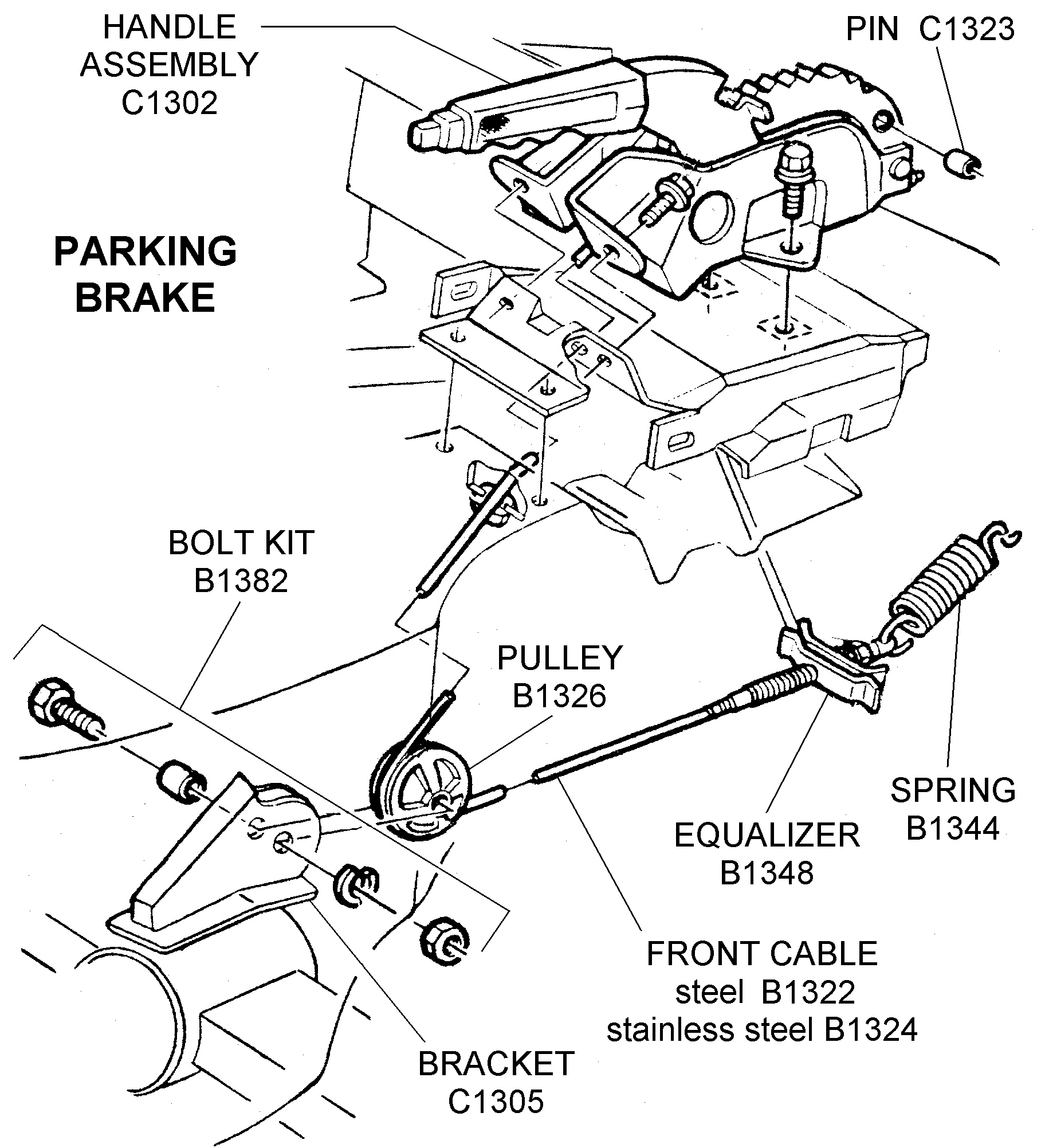 Parking Brake Diagram View Chicago Corvette Supply