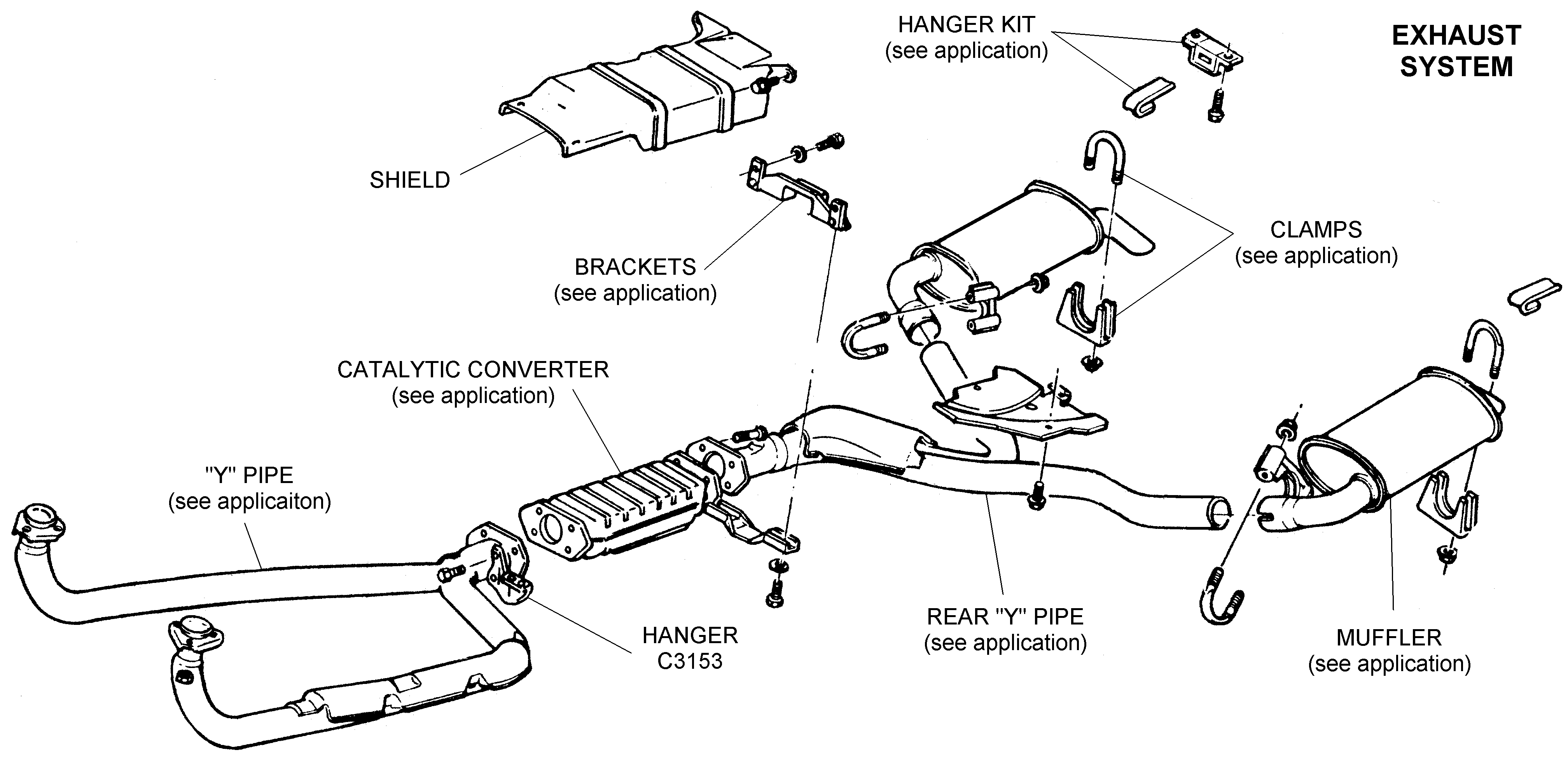 Exhaust System - Diagram View - Chicago Corvette Supply 2001 jeep cherokee wiring diagrams automotive 