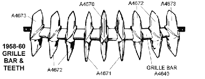 1958-60 Grill Bar & Teeth Diagram Thumbnail