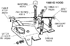 1960-62 Hood Latch Diagram Thumbnail