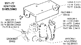1971-77 Ignition Shielding Diagram Thumbnail
