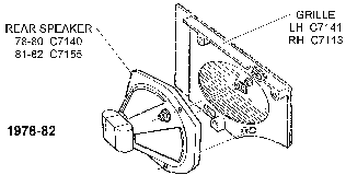 1978-82 Radio Speaker and Grille Diagram Thumbnail