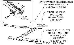 T-Top Moldings Diagram Thumbnail