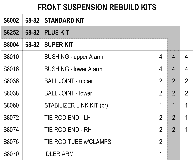 Front Suspension Rebuild Kits Diagram Thumbnail