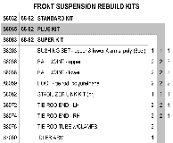 Front Suspension Rebuild Kits Diagram Thumbnail