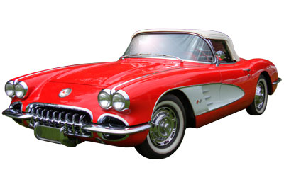 A classic red 1959 Corvette. A classic red 1959 Corvette.