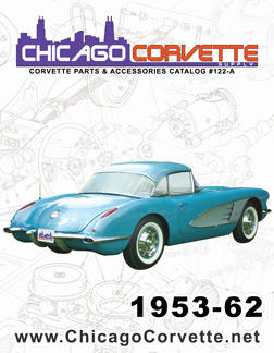 The cover of our 1953-62 Corvette Parts and Accessories catalog, featuring a classic red 1959 Corvette.